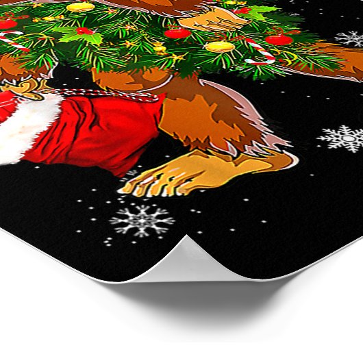 Bigfoot Carrying Christmas Tree Sasquatch Believer Poster (Ecke)