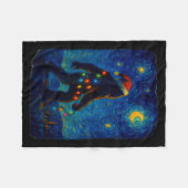 Bigfoot Christmas Sasquatch Santa Hat Starry Night Fleecedecke (Vorderseite (Horizontal))