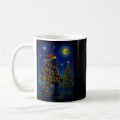 Bigfoot Christmas Sasquatch Santa Hat Starry Night Kaffeetasse (Links)
