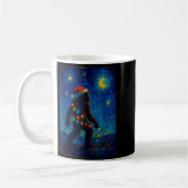 Bigfoot Christmas Sasquatch Santa Hat Starry Night Kaffeetasse (Links)