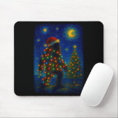 Bigfoot Christmas Sasquatch Santa Hat Starry Night Mousepad (Mit Mouse)