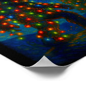 Bigfoot Christmas Sasquatch Santa Hat Starry Night Poster (Ecke)