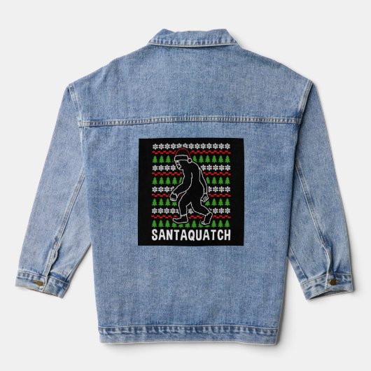 Bigfoot Christmas Shirt Jeansjacke (Rückseite)