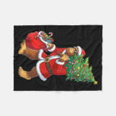 Bigfoot Christmas Tree Lights Boys Men Sasquatch L Fleecedecke (Vorderseite (Horizontal))