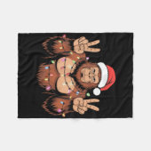Bigfoot Christmas Tree Lights Funny Xmas Sasquatch Fleecedecke (Vorderseite (Horizontal))