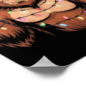 Bigfoot Christmas Tree Lights Funny Xmas Sasquatch Poster (Ecke)