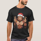 Bigfoot Christmas Tree Lights Funny Xmas Sasquatch T-Shirt (Vorderseite)