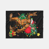 Bigfoot Christmas Tree Lights Xmas Boys Men Sasqua Fleecedecke (Vorderseite (Horizontal))