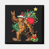 Bigfoot Christmas Tree Lights Xmas Boys Men Sasqua Magnet (Vorne)