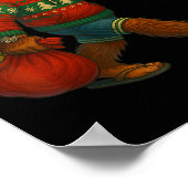 Bigfoot Christmas Tree Lights Xmas Sasquatch Boys  Poster (Ecke)