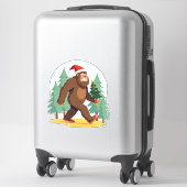 Bigfoot Christmas Tree Santa Hat (1) Aufkleber (Koffer)