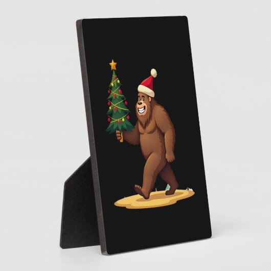 Bigfoot Christmas Tree Santa Hat (1) Fotoplatte (Seite)