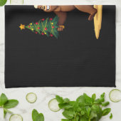 Bigfoot Christmas Tree Santa Hat (1) Geschirrtuch (Gefaltet)
