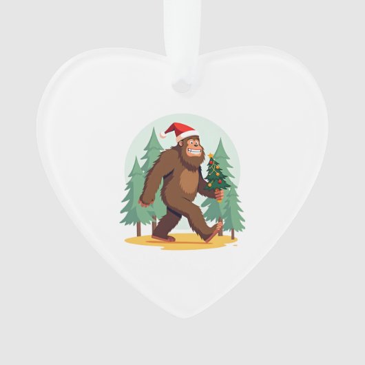Bigfoot Christmas Tree Santa Hat (1) Ornament (Vorderseite)