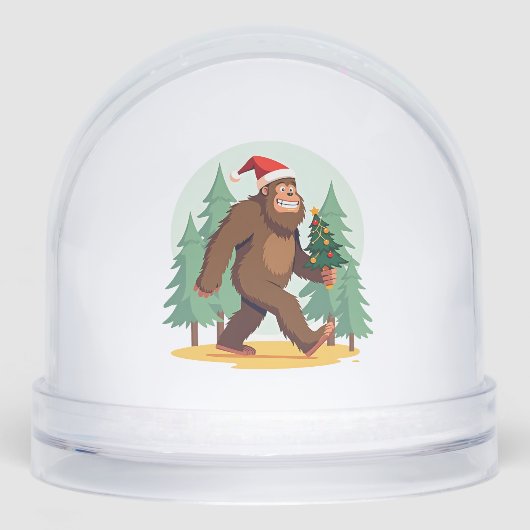 Bigfoot Christmas Tree Santa Hat (1) Schneekugeln (Vorderseite)