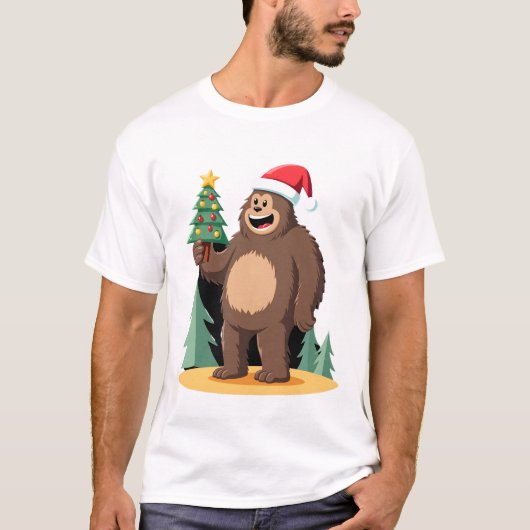 Bigfoot Christmas Tree Santa Hat (1) T-Shirt (Vorderseite)