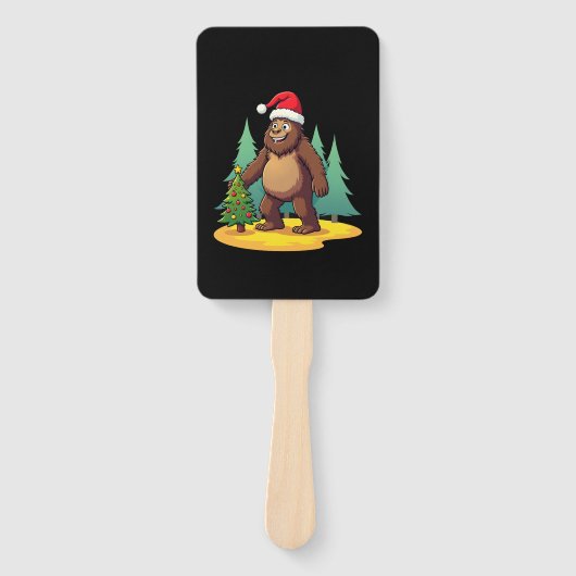 Bigfoot Christmas Tree Santa Hat (2) Fächer (Vorderseite)