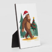 Bigfoot Christmas Tree Santa Hat (2) Fotoplatte (Seite)