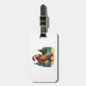 Bigfoot Christmas Tree Santa Hat (2) Gepäckanhänger (Vorderseite vertikal)