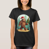 Bigfoot Christmas Tree Santa Hat (2) T-Shirt (Vorderseite)