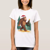 Bigfoot Christmas Tree Santa Hat (2) T-Shirt (Vorderseite)