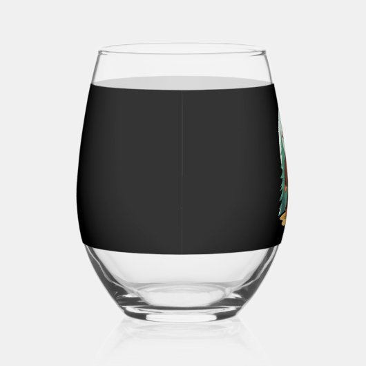 Bigfoot Christmas Tree Santa Hat (2) Weinglas Ohne Stiel (Rechts)