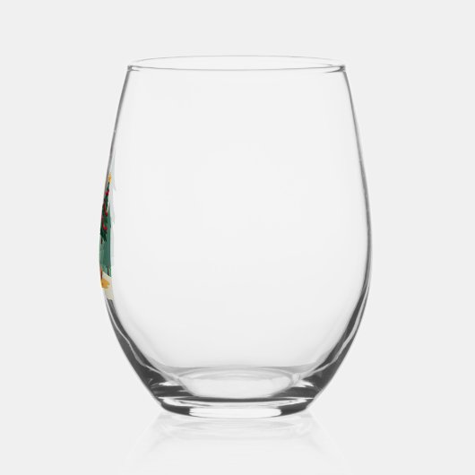 Bigfoot Christmas Tree Santa Hat (2) Weinglas Ohne Stiel (Links)