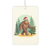 Bigfoot Christmas Tree Santa Hat (3) Autolufterfrischer (Vorderseite)
