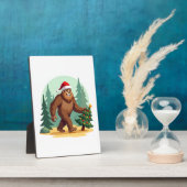 Bigfoot Christmas Tree Santa Hat (3) Fotoplatte (Seite)