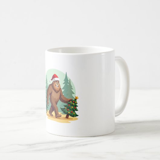 Bigfoot Christmas Tree Santa Hat (3) Kaffeetasse (VorderseiteRechts)