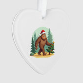 Bigfoot Christmas Tree Santa Hat (3) Ornament (Vorderseite)