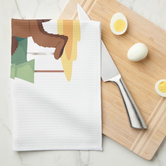 Bigfoot Christmas Tree Santa Hat (4) Geschirrtuch (Viertel Falte)