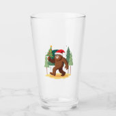 Bigfoot Christmas Tree Santa Hat (4) Glas (Vorderseite)
