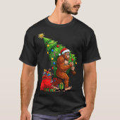 Bigfoot Christmas Tree Xmas Lights Funny Sasquatch T-Shirt (Vorderseite)