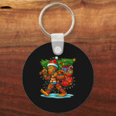 Bigfoot Christmas Tree Xmas Sasquatch Funny Lights Schlüsselanhänger (Vorderseite)