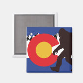 Bigfoot-Colorado-Flagge Magnet (Vorderseite/Rückseite)