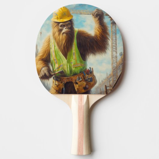 Bigfoot Construction Worker Tischtennis Schläger (Vorderseite)