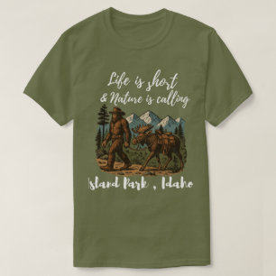 Bigfoot Cowboy Leben ist kurz, die Natur ruft T-Shirt