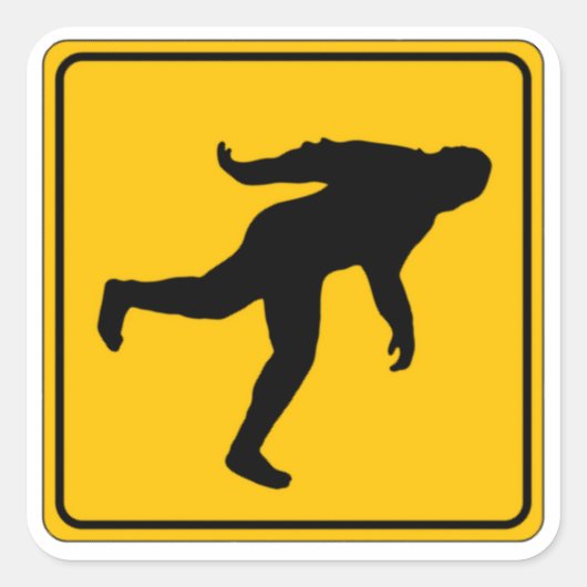 Bigfoot Crossing Quadratischer Aufkleber (Vorderseite)