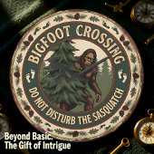 Bigfoot Crossing Sasquatch Rustic Große Wanduhr