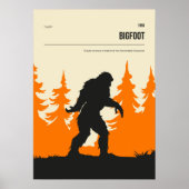 Bigfoot Cryptid  Minimal Retro Cryptozoology Poster (Vorne)