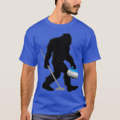 Bigfoot Curling Cryptid Sweeper Sasquatch Curler T-Shirt (Vorderseite)