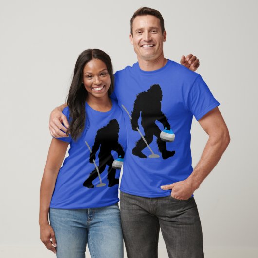 Bigfoot Curling Cryptid Sweeper Sasquatch Curler T-Shirt (Unisex)