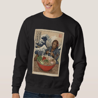 Bigfoot Cute Kawaii Japanese Gamer Funny Ramen Ret Sweatshirt