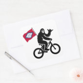 Bigfoot Cycling Arkansas Flag Quadratischer Aufkleber (Umschlag)