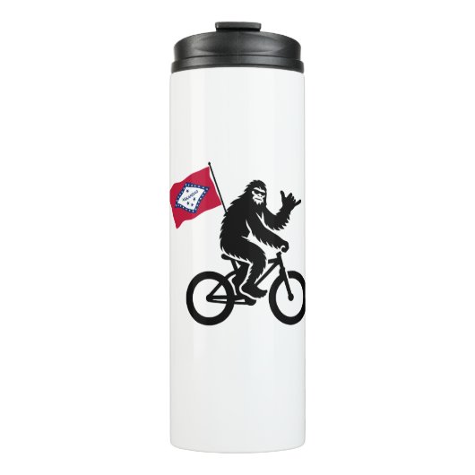 Bigfoot Cycling Arkansas Flag Thermosbecher (Vorderseite)