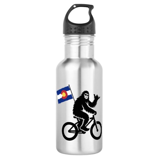 Bigfoot Cycling Colorado Flag Edelstahlflasche (Vorderseite)