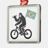Bigfoot Cycling Delaware Flag Ornament Aus Metall (Links)