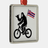 Bigfoot Cycling Hawaii Flag Ornament Aus Metall (Rechts)