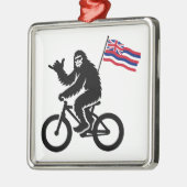 Bigfoot Cycling Hawaii Flag Ornament Aus Metall (Links)